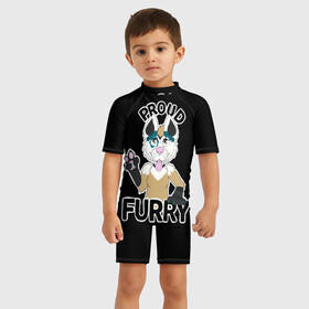 Детский купальный костюм 3D с принтом Furry wolf в Петрозаводске, Полиэстер 85%, Спандекс 15% | застежка на молнии на спине | furry | антропоморфное животное | волк | животные | зверь | фурри | человек