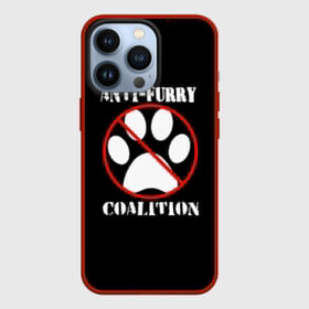Чехол для iPhone 13 Pro с принтом Anti Furry coalition в Петрозаводске,  |  | anti furry | coalition | furry | антифурри | антропоморфные животные | запрет | зверь | знак | коалиция | фурри | человек животные