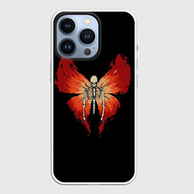 Чехол для iPhone 13 Pro с принтом Butterfly Skeleton в Петрозаводске,  |  | bones | butterfly | chitin | fire | flame | orange | red | ribs | ridge | skeleton | skull | wings | бабочка | кости | красный | крылья | огонь | оранжевый | пламя | ребра | скелет | хитин | хребет | череп