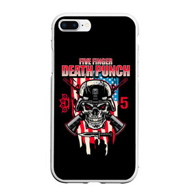 Чехол для iPhone 7Plus/8 Plus матовый с принтом 5FDP | Five Finger Death Punch в Петрозаводске, Силикон | Область печати: задняя сторона чехла, без боковых панелей | 5fdp | america | death | ffdp | finger | five | hard | metal | music | punch | rock | skull | states | united | usa | америка | метал | музыка | рок | сша | хард | череп