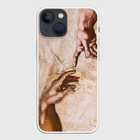 Чехол для iPhone 13 mini с принтом Микеланджело сотворение Адама в Петрозаводске,  |  | адам | бог | картина | картина микеланджело | микеланджело | микелянджело | рука адама | рука бога | скульптор | скульптор микеланджело | сотворение адама