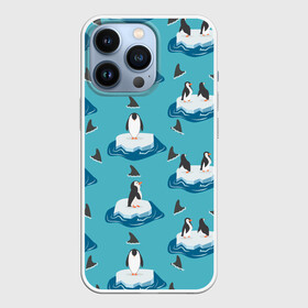 Чехол для iPhone 13 Pro с принтом Пингвины в Петрозаводске,  |  | море | морские | океан | пингвин | пингвинчик | пингвины | плавники акул