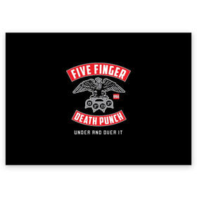 Поздравительная открытка с принтом Five Finger Death Punch (5FDP) в Петрозаводске, 100% бумага | плотность бумаги 280 г/м2, матовая, на обратной стороне линовка и место для марки
 | Тематика изображения на принте: 5fdp | america | death | ffdp | finger | five | hard | metal | music | punch | rock | skull | states | united | usa | америка | метал | музыка | рок | сша | хард | череп