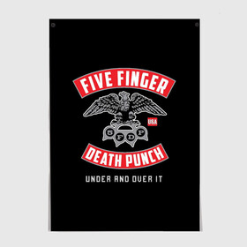 Постер с принтом Five Finger Death Punch (5FDP) в Петрозаводске, 100% бумага
 | бумага, плотность 150 мг. Матовая, но за счет высокого коэффициента гладкости имеет небольшой блеск и дает на свету блики, но в отличии от глянцевой бумаги не покрыта лаком | Тематика изображения на принте: 5fdp | america | death | ffdp | finger | five | hard | metal | music | punch | rock | skull | states | united | usa | америка | метал | музыка | рок | сша | хард | череп