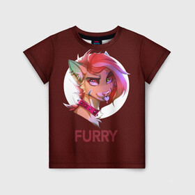 Детская футболка 3D с принтом Furry fox в Петрозаводске, 100% гипоаллергенный полиэфир | прямой крой, круглый вырез горловины, длина до линии бедер, чуть спущенное плечо, ткань немного тянется | furry | furry fox | антропоморфное животное | животные | зверь | лиса | фурри | человек