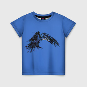 Детская футболка 3D с принтом Тень ворона в Петрозаводске, 100% гипоаллергенный полиэфир | прямой крой, круглый вырез горловины, длина до линии бедер, чуть спущенное плечо, ткань немного тянется | crow | ворон | ворона | пернатый | птица