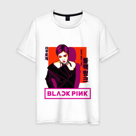 Мужская футболка хлопок с принтом Roses в Петрозаводске, 100% хлопок | прямой крой, круглый вырез горловины, длина до линии бедер, слегка спущенное плечо. | black pink | blackpink | pop | блэк пинк | ким дженни | ким джи су | корейцы | лалиса манобан | музыка | поп | попса | розэ