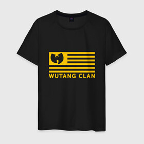 Мужская футболка хлопок с принтом Wu-Tang Flag в Петрозаводске, 100% хлопок | прямой крой, круглый вырез горловины, длина до линии бедер, слегка спущенное плечо. | black | gza | hip hop | method man | music | new york | odb | old school | rap | rza | usa | wu tang | wu tang clan | аудио | винил | ву тэнг | граффити | диджей | кассета | микрофон | музыка | нью йорк | пластинка | рэп | рэпер | сша