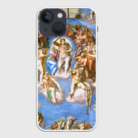 Чехол для iPhone 13 mini с принтом Микеланджело страшный суд в Петрозаводске,  |  | буонарроти | картина | микеланджело | последний | приговор | страшный | суд | фреска