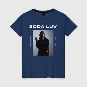 Женская футболка хлопок с принтом SODA LUV в Петрозаводске, 100% хлопок | прямой крой, круглый вырез горловины, длина до линии бедер, слегка спущенное плечо | luv | mayot | melon | music | og buda | seemee | soda | sodaluv | бигасс | коми | лав | лого | логотип | лув | мелон | сода