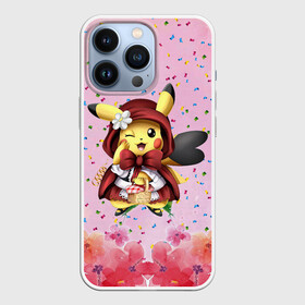 Чехол для iPhone 13 Pro с принтом Пикачу красная шапочка в Петрозаводске,  |  | anime | picachu | pikachu | аниме | милый | пика | пикачу | покебол | покемон