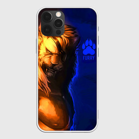 Чехол для iPhone 12 Pro с принтом Furry lion в Петрозаводске, силикон | область печати: задняя сторона чехла, без боковых панелей | Тематика изображения на принте: furry | lion | антропоморфные животные | лев | люди животные | разбойник | фурри | фурри фэндом