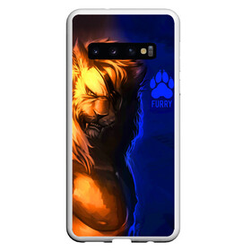Чехол для Samsung Galaxy S10 с принтом Furry lion в Петрозаводске, Силикон | Область печати: задняя сторона чехла, без боковых панелей | furry | lion | антропоморфные животные | лев | люди животные | разбойник | фурри | фурри фэндом