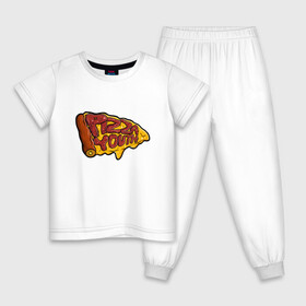 Детская пижама хлопок с принтом Горячий кусочек в Петрозаводске, 100% хлопок |  брюки и футболка прямого кроя, без карманов, на брюках мягкая резинка на поясе и по низу штанин
 | Тематика изображения на принте: dodo | pizza | вкусная еда | кусочек | пицца