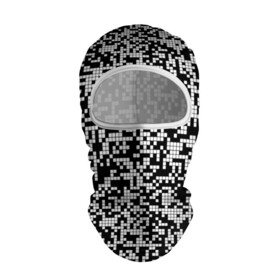 Балаклава 3D с принтом Пиксельная Текстура в Петрозаводске, 100% полиэстер, ткань с особыми свойствами — Activecool | плотность 150–180 г/м2; хорошо тянется, но при этом сохраняет форму. Закрывает шею, вокруг отверстия для глаз кайма. Единый размер | Тематика изображения на принте: blackandwhite | pattern | pixels | пиксели | черно белый
