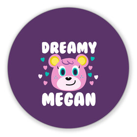 Коврик для мышки круглый с принтом Dreamy Megan в Петрозаводске, резина и полиэстер | круглая форма, изображение наносится на всю лицевую часть | animal crossing | game | games | анимал | играб игры | изабель | кросинг | кроссинг | мистер ресетти | том нук | энимал