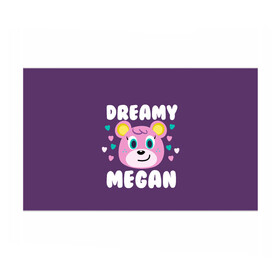 Бумага для упаковки 3D с принтом Dreamy Megan в Петрозаводске, пластик и полированная сталь | круглая форма, металлическое крепление в виде кольца | Тематика изображения на принте: animal crossing | game | games | анимал | играб игры | изабель | кросинг | кроссинг | мистер ресетти | том нук | энимал