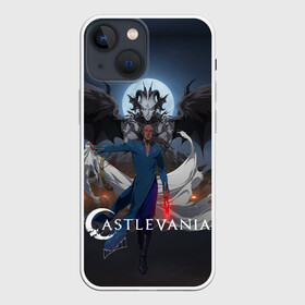 Чехол для iPhone 13 mini с принтом Castlevania Исаак в Петрозаводске,  |  | alucard | anime | blood | castlevania | death | demon | dracula | evil | isaac | monster | netflix | sypha belnades | trevor belmont | vampire | vlad tepes | алукард | аниме | вампир | влад цепеш | демон | дракула | зло | каслвания | кровь | монстр | нетф