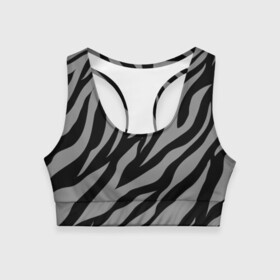 Женский спортивный топ 3D с принтом Камуфляж Зебра в Петрозаводске, 82% полиэстер, 18% спандекс Ткань безопасна для здоровья, позволяет коже дышать, не мнется и не растягивается |  | camo | zebra | зебра | камуфляж | полосы