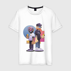 Мужская футболка хлопок с принтом Тони и Феррис в Петрозаводске, 100% хлопок | прямой крой, круглый вырез горловины, длина до линии бедер, слегка спущенное плечо. | gangster | music | people | крутой | мультфильм