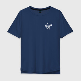 Мужская футболка хлопок Oversize с принтом Virgin logo | Вирджин лого в Петрозаводске, 100% хлопок | свободный крой, круглый ворот, “спинка” длиннее передней части | galactic | бренсен | бренсон | брэнсeн | брэнсон | вингин | вирджин | вирджн | галактик | ричард