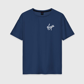 Женская футболка хлопок Oversize с принтом Virgin logo | Вирджин лого в Петрозаводске, 100% хлопок | свободный крой, круглый ворот, спущенный рукав, длина до линии бедер
 | galactic | бренсен | бренсон | брэнсeн | брэнсон | вингин | вирджин | вирджн | галактик | ричард