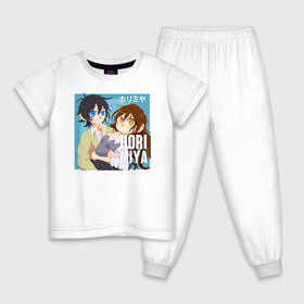 Детская пижама хлопок с принтом horimiya в Петрозаводске, 100% хлопок |  брюки и футболка прямого кроя, без карманов, на брюках мягкая резинка на поясе и по низу штанин
 | anime | horimiya | kawaii | manga | shoujo | shoujomanga | аниме | манга | хоримия