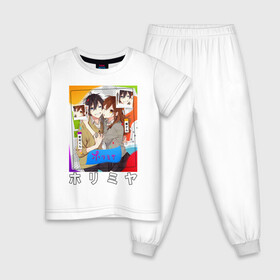 Детская пижама хлопок с принтом horimiya в Петрозаводске, 100% хлопок |  брюки и футболка прямого кроя, без карманов, на брюках мягкая резинка на поясе и по низу штанин
 | anime | horimiya | kawaii | manga | shoujo | shoujomanga | аниме | манга | хоримия