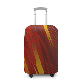 Чехол для чемодана 3D с принтом Red sport style в Петрозаводске, 86% полиэфир, 14% спандекс | двустороннее нанесение принта, прорези для ручек и колес | 3d | 3д | sport | абстракция | линии | паттерн | соты | спортивный стиль | текстуры