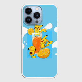 Чехол для iPhone 13 Pro с принтом Пикачу в лимонаде в Петрозаводске,  |  | anime | picachu | pikachu | аниме | милый | пика | пикачу | покебол | покемон