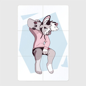 Магнитный плакат 2Х3 с принтом Собака Фурри Furry в Петрозаводске, Полимерный материал с магнитным слоем | 6 деталей размером 9*9 см | animal | anthro | covered in fur | dog | furry | fursuit | покрытый мехом | собака | фурри
