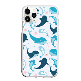 Чехол для iPhone 11 Pro Max матовый с принтом Киты и тюлени в Петрозаводске, Силикон |  | Тематика изображения на принте: whale | белый кит | кит | киты | корабли | кораблики | маяк | морские | паттерн | синий кит | чайки
