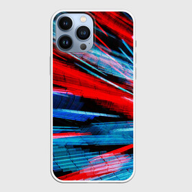 Чехол для iPhone 13 Pro Max с принтом АНАГЛИФ И НИЧЕГО БОЛЬШЕ в Петрозаводске,  |  | anaglyph | glitch. | red and blue | абстракция | анаглиф | глитч | графический эффект | красный синий | неон | свечение | фонари