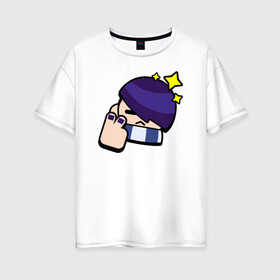 Женская футболка хлопок Oversize с принтом EDGAR (ICON) 1 в Петрозаводске, 100% хлопок | свободный крой, круглый ворот, спущенный рукав, длина до линии бедер
 | android | brawl | brawl stars | clash | edgar | game | stars | андроид | игра | мобильные игры | эдгар