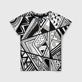 Детская футболка 3D с принтом абстракционизм в Петрозаводске, 100% гипоаллергенный полиэфир | прямой крой, круглый вырез горловины, длина до линии бедер, чуть спущенное плечо, ткань немного тянется | 3d | абстракционизм | геометрия | мозаика | хаос