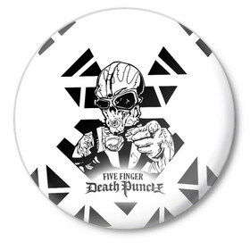 Значок с принтом Five Finger Death Punch в Петрозаводске,  металл | круглая форма, металлическая застежка в виде булавки | 5fdp | cмертельный удар пятью пальцами | f8 рок | ffdp | five finger death punch | metal | rock | золтан батори | метал | музыка | рок группы | рокерские