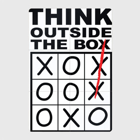 Магнитный плакат 2Х3 с принтом THINK OUTSIDE THE BOX в Петрозаводске, Полимерный материал с магнитным слоем | 6 деталей размером 9*9 см | box | braine | imagine | outside | text | think | word | воображение | думай | комфорт | крестики | надписи | настроение | нолики | текст