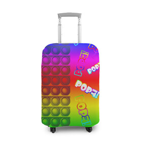 Чехол для чемодана 3D с принтом POP it! в Петрозаводске, 86% полиэфир, 14% спандекс | двустороннее нанесение принта, прорези для ручек и колес | pop it | rainbow | simple dimple | toy | игрушка | поп ит | радуга | симпл димпл
