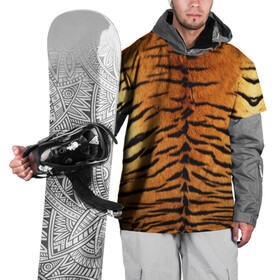 Накидка на куртку 3D с принтом Шкура Тигра в Петрозаводске, 100% полиэстер |  | Тематика изображения на принте: animal | skin | tiger | раскрас | тигр