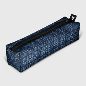 Пенал школьный 3D с принтом Текстура аллигатора (Синяя) в Петрозаводске, 100% полиэстер | плотная ткань, застежка на молнии | аллигатор | кожа | крокодил | чешуя