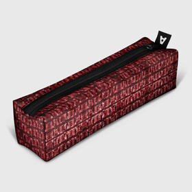Пенал школьный 3D с принтом Текстура аллигатора (Красная) в Петрозаводске, 100% полиэстер | плотная ткань, застежка на молнии | Тематика изображения на принте: аллигатор | кожа | крокодил | чешуя