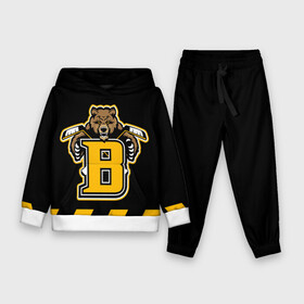 Детский костюм 3D (с толстовкой) с принтом BOSTON BRUINS в Петрозаводске,  |  | Тематика изображения на принте: black | boston | bruins | hockey | ice | logo | nhl | sport | usa | бостон | брюинз | кубок | логотип | медведь | нхл | спорт | стэнли | хоккей