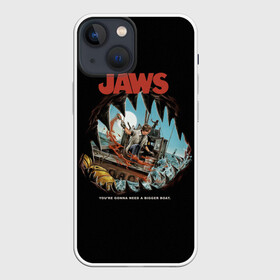 Чехол для iPhone 13 mini с принтом Jaws cinema в Петрозаводске,  |  | jaws | jaws 2 | jaws movie | кино | челюсти | челюсти 2 | челюсти фильм