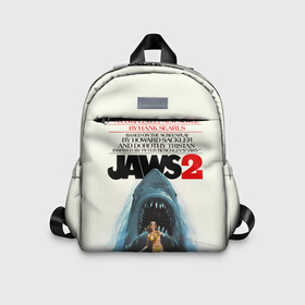 Детский рюкзак 3D с принтом Jaws 2 в Петрозаводске, 100% полиэстер | лямки с регулируемой длиной, сверху петелька, чтобы рюкзак можно было повесить на вешалку. Основное отделение закрывается на молнию, как и внешний карман. Внутри дополнительный карман. По бокам два дополнительных кармашка | jaws | jaws 2 | jaws movie | кино | челюсти | челюсти 2 | челюсти фильм