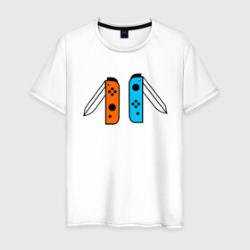 Мужская футболка хлопок с принтом NINTENDO SWITCH в Петрозаводске, 100% хлопок | прямой крой, круглый вырез горловины, длина до линии бедер, слегка спущенное плечо. | nintendo | switch | заточка | игры | консоль | нинтендо | приставка | свитч