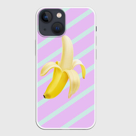 Чехол для iPhone 13 mini с принтом Банан графический фон в Петрозаводске,  |  | банан | геометрический принт | графический принт | лавандовый | летний | лето | мятный | полоска | принт