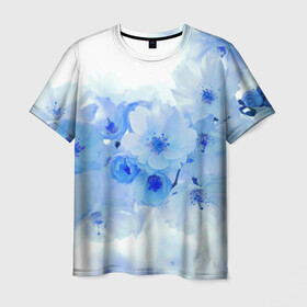 Мужская футболка 3D с принтом Цветущая Сакура в Петрозаводске, 100% полиэфир | прямой крой, круглый вырез горловины, длина до линии бедер | cherry tree | flowers | sakura | сакура | цветы