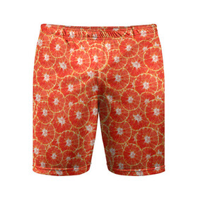 Мужские шорты спортивные с принтом Красный Апельсин в Петрозаводске,  |  | orange | red | апельсин | красный | цитрусы