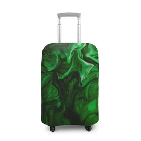 Чехол для чемодана 3D с принтом Кислотные разводы в Петрозаводске, 86% полиэфир, 14% спандекс | двустороннее нанесение принта, прорези для ручек и колес | acid | green | зеленые | кислоты | разводы