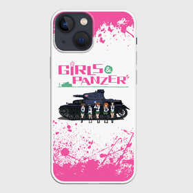 Чехол для iPhone 13 mini с принтом Девушки и танки | Pink (Z) в Петрозаводске,  |  | anime | girls und panzer | panzer | аниме | анцио | гарудзу андо панца | девушки и танки | куромориминэ | манго | оараи | пик чёрного леса | сандерс | спокон